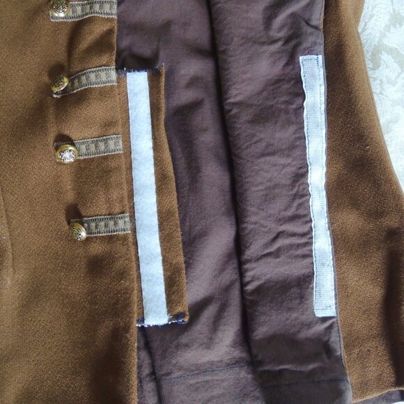 Men's Brown Wool Renaissance Poet Pirate Artisan Lord Waistcoat M/L - Picture 6 of 8